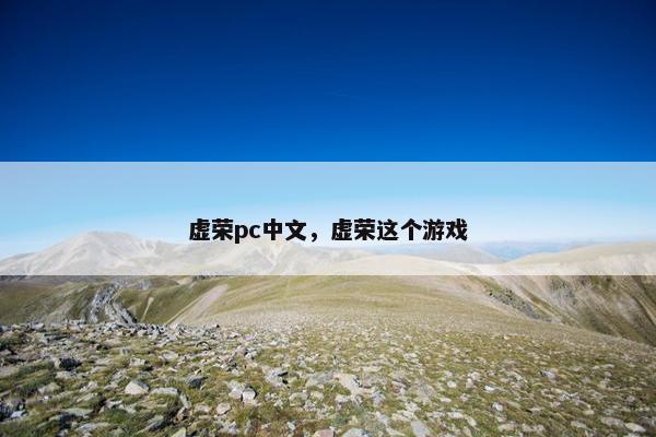 虚荣pc中文，虚荣这个游戏