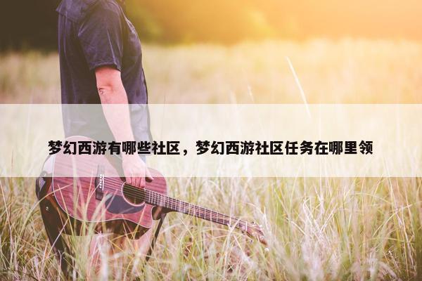梦幻西游有哪些社区，梦幻西游社区任务在哪里领