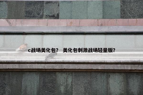 c战场美化包？ 美化包刺激战场轻量版？