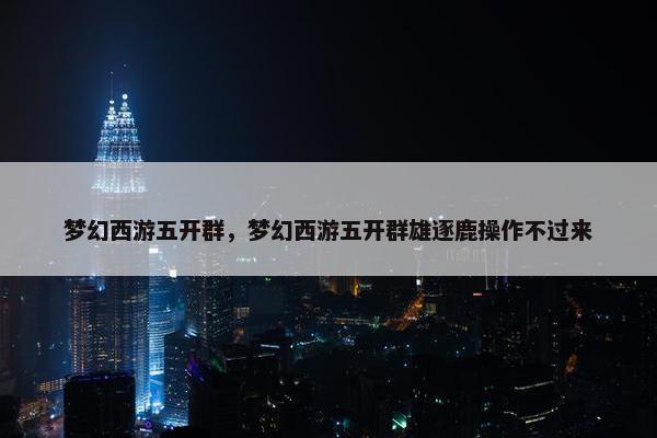 梦幻西游五开群，梦幻西游五开群雄逐鹿操作不过来