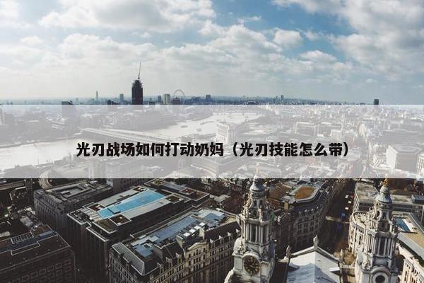 光刃战场如何打动奶妈（光刃技能怎么带）