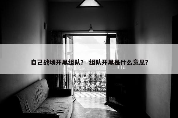 自己战场开黑组队？ 组队开黑是什么意思？