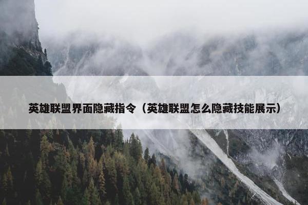 英雄联盟界面隐藏指令（英雄联盟怎么隐藏技能展示）