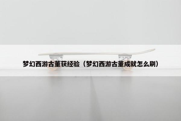 梦幻西游古董获经验（梦幻西游古董成就怎么刷）