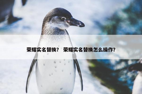 荣耀实名替换？ 荣耀实名替换怎么操作？