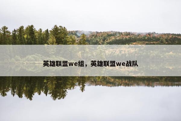 英雄联盟we组，英雄联盟we战队