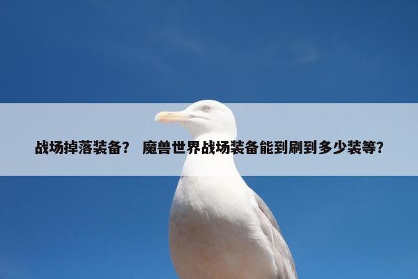 战场掉落装备？ 魔兽世界战场装备能到刷到多少装等？