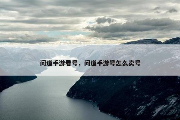 问道手游看号，问道手游号怎么卖号