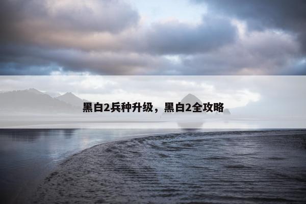 黑白2兵种升级，黑白2全攻略
