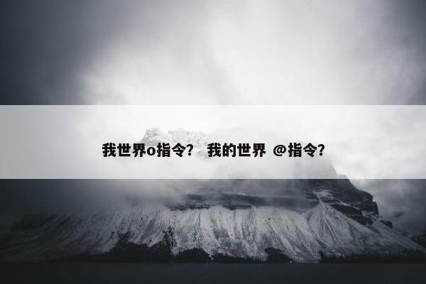 我世界o指令？ 我的世界 @指令？