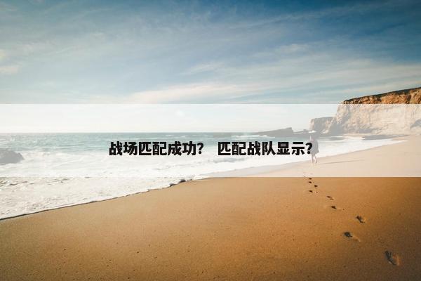 战场匹配成功？ 匹配战队显示？