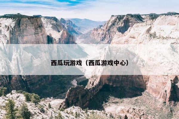 西瓜玩游戏（西瓜游戏中心）