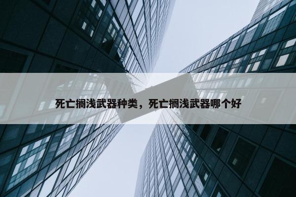 死亡搁浅武器种类，死亡搁浅武器哪个好