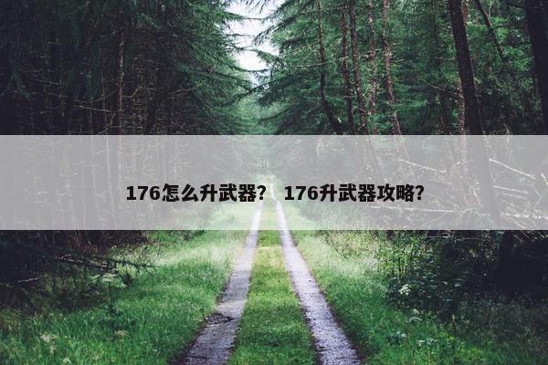 176怎么升武器？ 176升武器攻略？