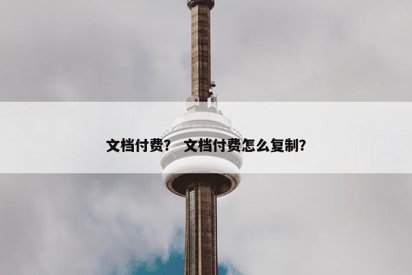 文档付费？ 文档付费怎么复制？