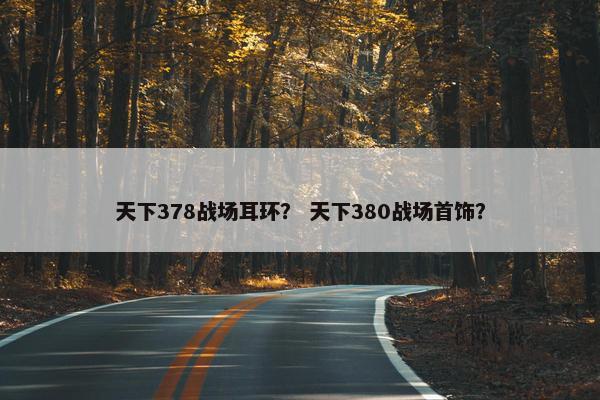 天下378战场耳环？ 天下380战场首饰？