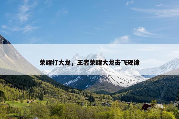 荣耀打大龙，王者荣耀大龙击飞规律