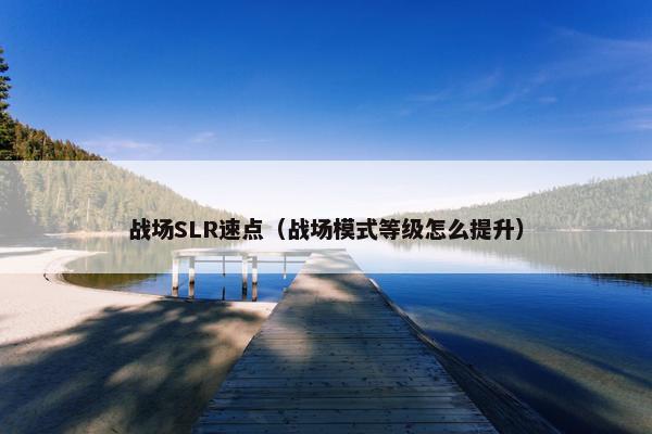战场SLR速点（战场模式等级怎么提升）