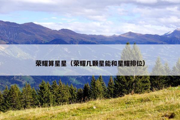 荣耀算星星（荣耀几颗星能和星耀排位）