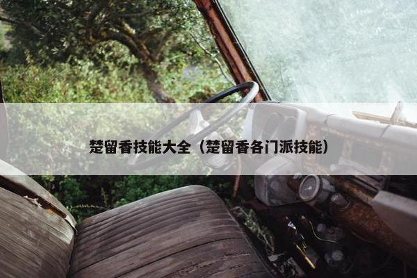 楚留香技能大全（楚留香各门派技能）