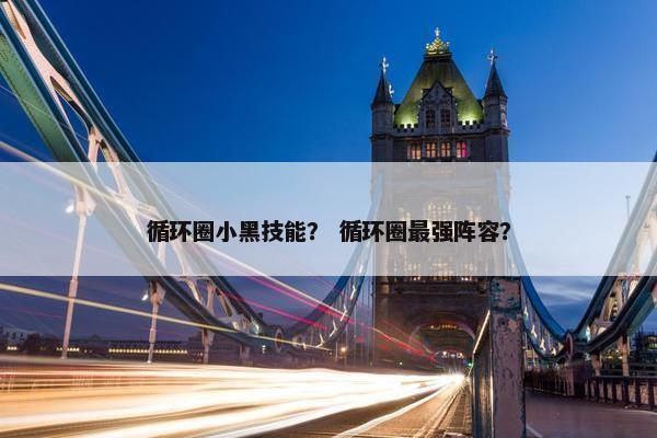 循环圈小黑技能？ 循环圈最强阵容？