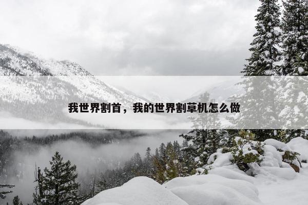 我世界割首，我的世界割草机怎么做