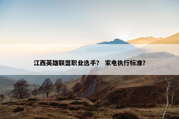江西英雄联盟职业选手？ 家电执行标准？