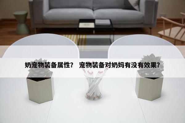 奶宠物装备属性？ 宠物装备对奶妈有没有效果？