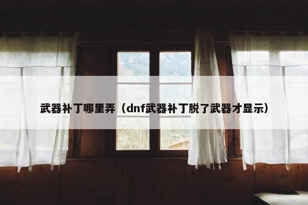 武器补丁哪里弄（dnf武器补丁脱了武器才显示）
