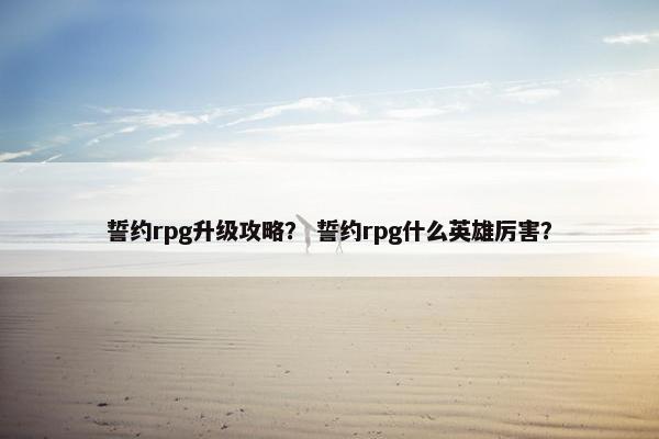 誓约rpg升级攻略？ 誓约rpg什么英雄厉害？