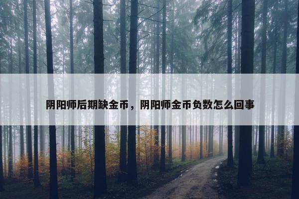 阴阳师后期缺金币，阴阳师金币负数怎么回事