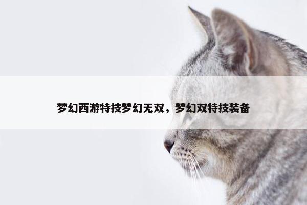 梦幻西游特技梦幻无双，梦幻双特技装备