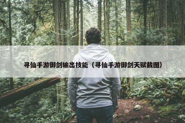 寻仙手游御剑输出技能（寻仙手游御剑天赋截图）