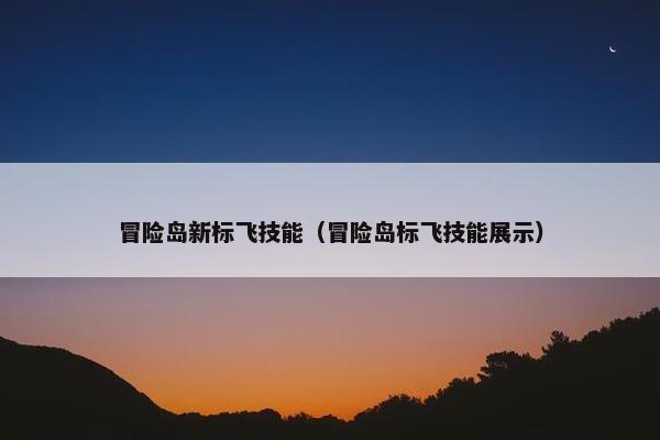 冒险岛新标飞技能（冒险岛标飞技能展示）