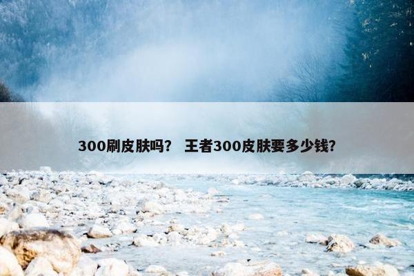 300刷皮肤吗？ 王者300皮肤要多少钱？