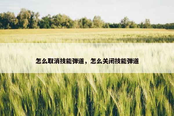 怎么取消技能弹道，怎么关闭技能弹道