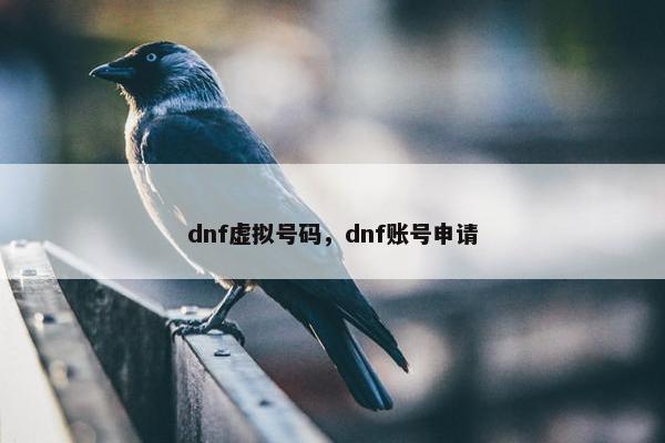 dnf虚拟号码，dnf账号申请