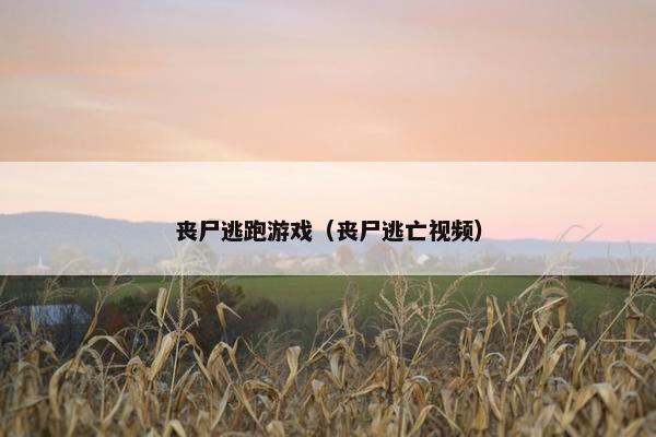 丧尸逃跑游戏（丧尸逃亡视频）