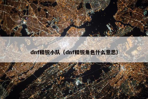 dnf精锐小队（dnf精锐角色什么意思）