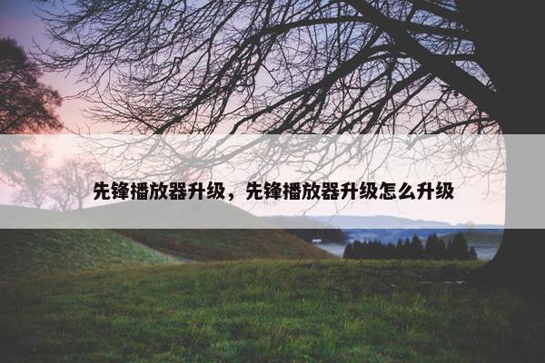 先锋播放器升级，先锋播放器升级怎么升级