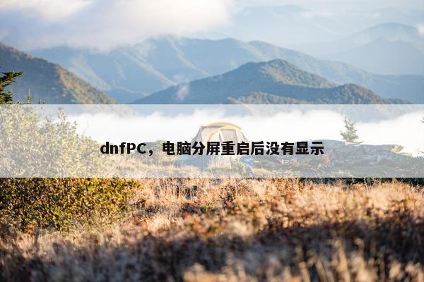 dnfPC，电脑分屏重启后没有显示
