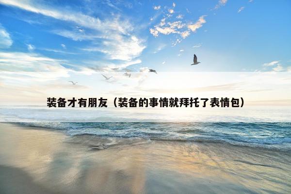 装备才有朋友（装备的事情就拜托了表情包）