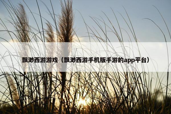 飘渺西游游戏（飘渺西游手机版手游的app平台）