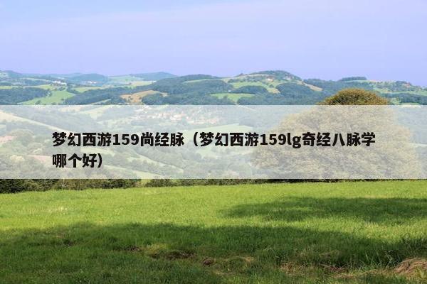 梦幻西游159尚经脉（梦幻西游159lg奇经八脉学哪个好）