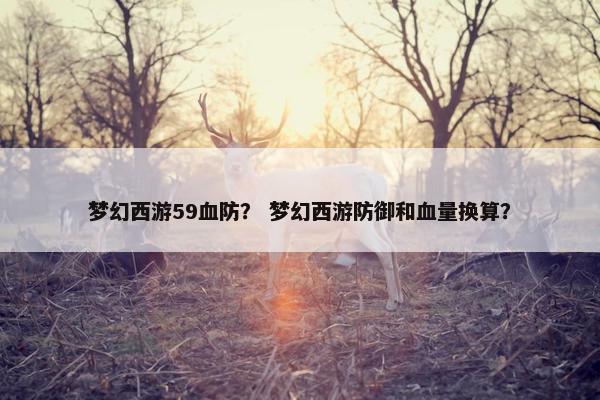 梦幻西游59血防？ 梦幻西游防御和血量换算？