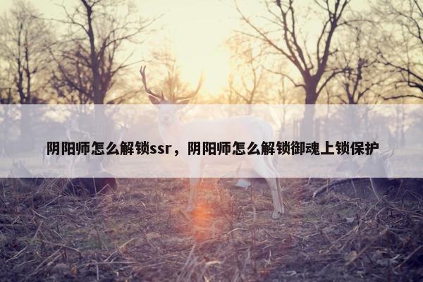 阴阳师怎么解锁ssr，阴阳师怎么解锁御魂上锁保护