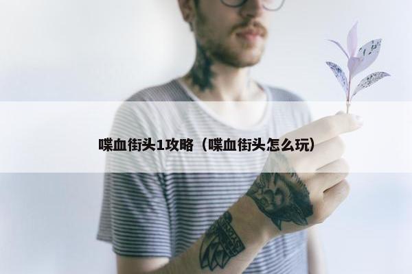 喋血街头1攻略（喋血街头怎么玩）