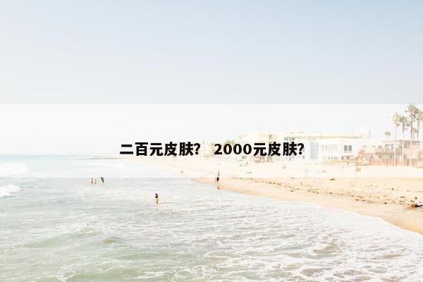 二百元皮肤？ 2000元皮肤？