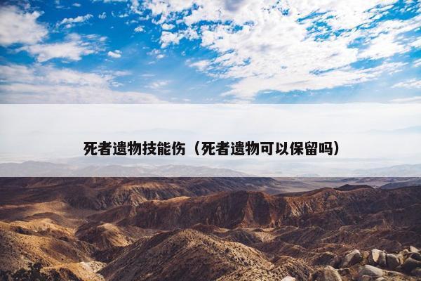 死者遗物技能伤（死者遗物可以保留吗）