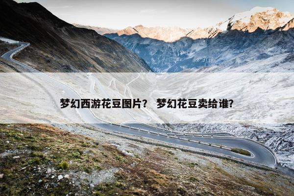梦幻西游花豆图片？ 梦幻花豆卖给谁？